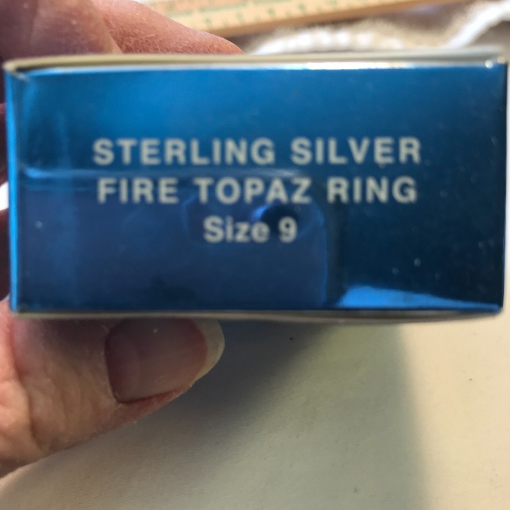 Avon 2005 Sterling Silver Fire Topaz Ring Size 9 - Picture 3 of 8